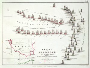 The Battle of Trafalgar, 21st October 1805, The British Breaking the French and Spanish Line by Alexander Keith Johnston